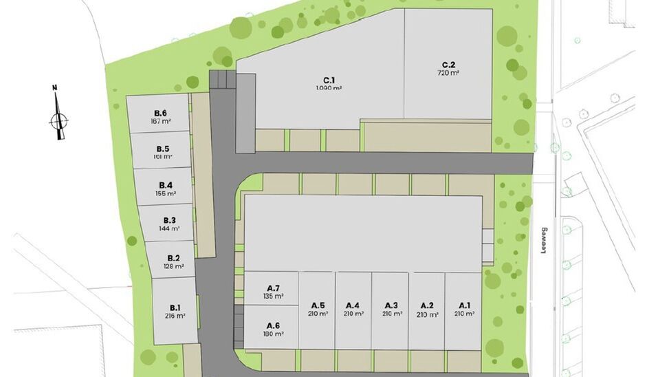 Het nieuw te bouwen bedrijvenpark STEEN in Laarne biedt 15 KMO-units te koop aan, met oppervlaktes van 128 m&sup2; tot 1810m&sup2;. Units kunnen bovendien samengevoegd worden tot grotere bedrijfsruimtes, ideaal voor groeiende ondernemingen. 
Het magazijn C1 heeft